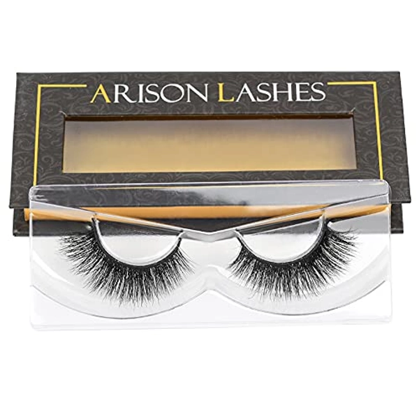 Arison Lashes 3D Mink Lashes False Fake Eyelashes Wispy Strips Silk Reusable Handmade Real Long Fur Soft Dramatic Natural Look 1 Pair Package for Women Makeup(3D667)