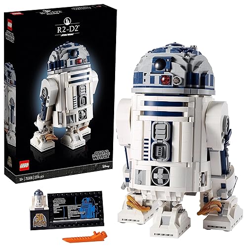 LEGO Star Wars R2-D2 Droid Building Set for Adults, Collectible Display Model with Luke Skywalker’s Lightsaber, Father's Day Treat, Gift for Men, Women, Dad or Mum 75308 - Single