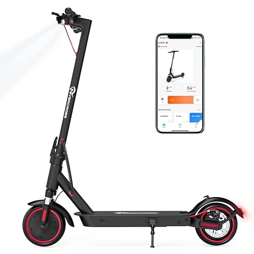 EVERCROSS Electric Scooter, Electric Scooter Adults with 350W Motor, Up to 19 MPH & 19 Miles E-Scooter, Lightweight Folding Electric Scooter for Adults with 8.5'' Solid Tires & APP Control - Electric Scotoer
