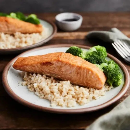 Salmon with Rice and Vegtables