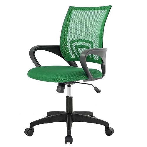 PayLessHere Home Office Chair Desk Computer Chair Adjustable Ergonomic Chair Lumbar Support Armrest Executive with High Density Mesh 360 Degree Swivel Chair for Men Women Adults Chair (Green) - Green