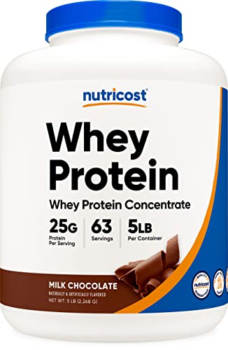 Nutricost Whey Protein Concentrate (Chocolate) 5LBS - Chocolate - 5 Pound (Pack of 1)