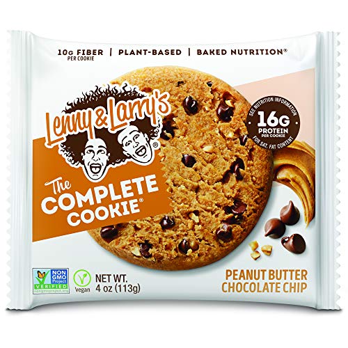 Lenny & Larry's The Complete Cookie, Peanut Butter Chocolate Chip, Soft Baked, 16g Plant Protein, Vegan, Non-GMO, 4 Ounce Cookie (Pack of 12) - Peanut Butter Chocolate Chip