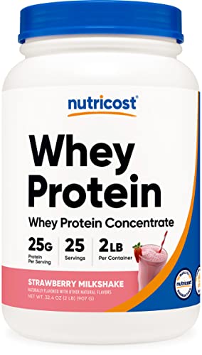 Nutricost Whey Protein Concentrate (Strawberry Milkshake) 2LBS - Gluten Free & Non-GMO - Chocolate 5 Pound (Pack of 1)