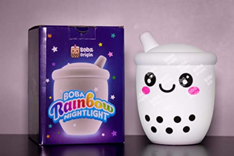 Cute Boba Multicolored Rainbow Silicone Night Light Lamp, Boba Light