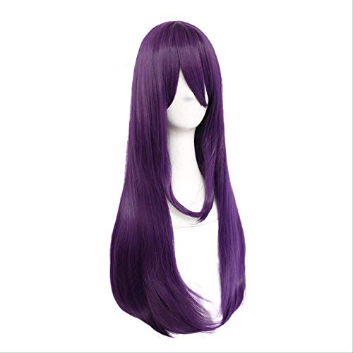 DDLC Doki Doki Literature Club Yuri Women Purple Long Wig Cosplay Costume Heat Resistant Synthetic Hair Party Role Play Wigs