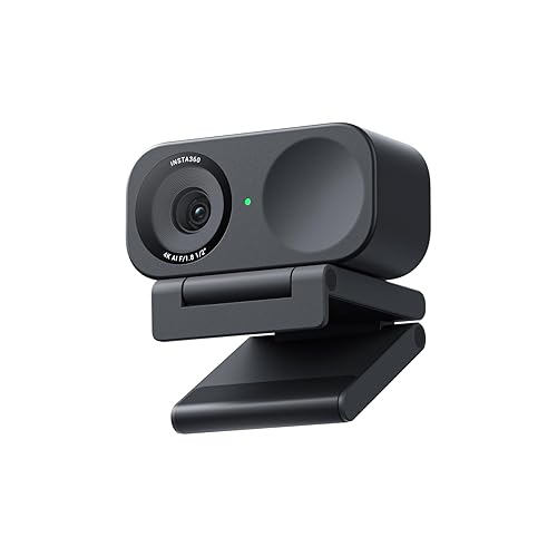 Insta360 Link 2C - 4K Webcam for PC/Mac, 1/2" Sensor, Auto Framing, HDR, AI Noise-Canceling Mic, Gesture Control for Streaming, Video Calls, Gaming, Works with Zoom, Teams, Twitch & More - Graphite Black