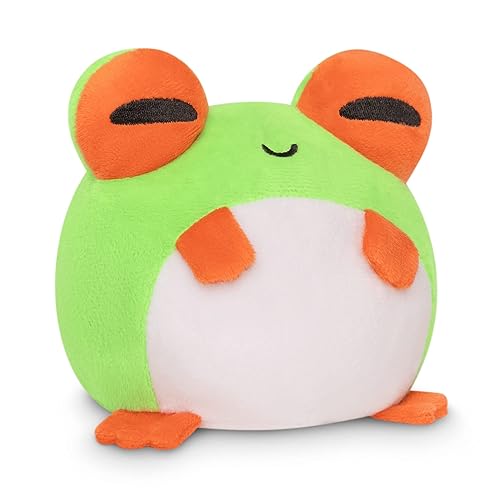 TeeTurtle | The Original Reversible Frog Plushie | Patented Design | Sensory Fidget Toy for Stress Relief | Happy + Happy Tree Frog | Show Your Mood Without Saying a Word! Small - Tree Frog
