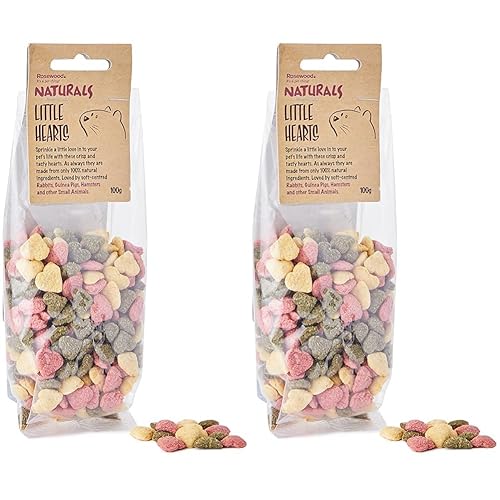 Rosewood Naturals Little Hearts, Rabbit Treats & Small Animal Treats, 100g (Pack of 2) - 100 g (Pack of 2)
