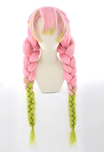 KNY Mitsuri Green Pink Gradient Color Cosplay Wig