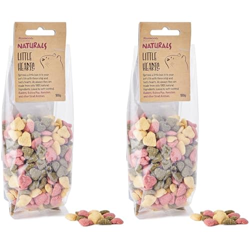 Rosewood Naturals Little Hearts, Rabbit Treats & Small Animal Treats, 100g (Pack of 2) - 100 g (Pack of 2)