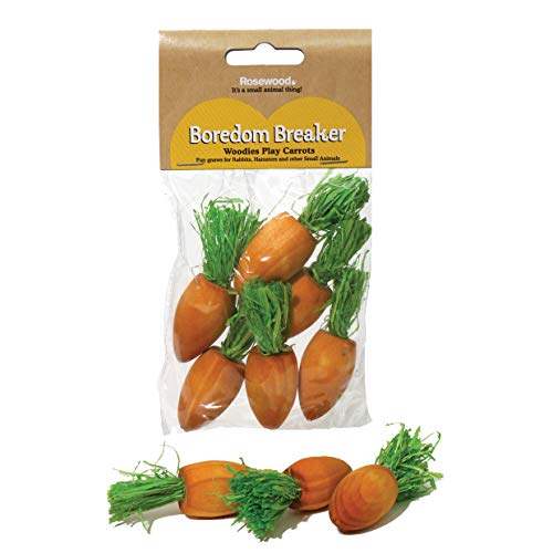Rosewood Boredom Breaker Woodies Play Carrots, Rabbit Toys & Toys for Small Animals