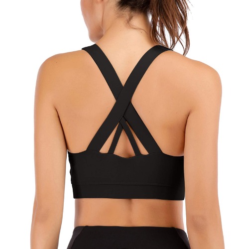Sports Bras for Women High Impact Support for Yoga Gym Running Workout Fitness Strappy Sports Bra with Padded Removable Cups