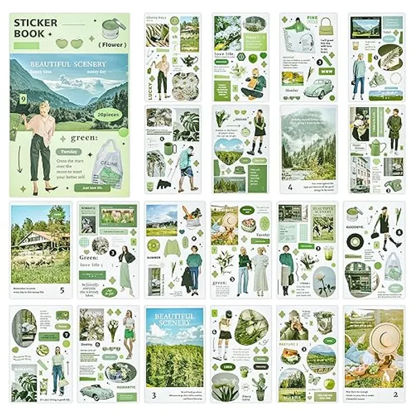 Washi Stickers for Scrapbooking, Ephemera Sticker Book for Adults 260pcs Journal Stickers for Junk Journal People Quotes Scrapbook Stickers for Journaling Supplies Decorative Stickers for Art Craft - Weekend Outing