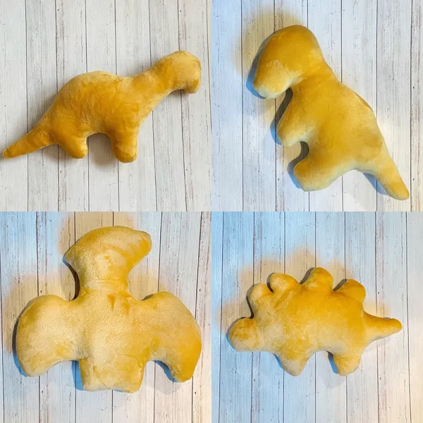 Dinosaur Chicken Nugget Shaped Pillow