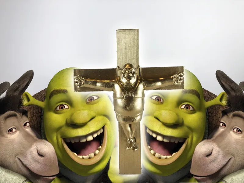 Custom Shrek Crucifix Cross