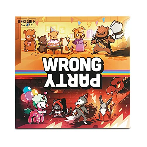 Unstable Games - Wrong Party Base Game - Delightfully quirky card game for tweens, teens, & adults - Draft style deck-building game - 2-5 players ages 12+ for game night