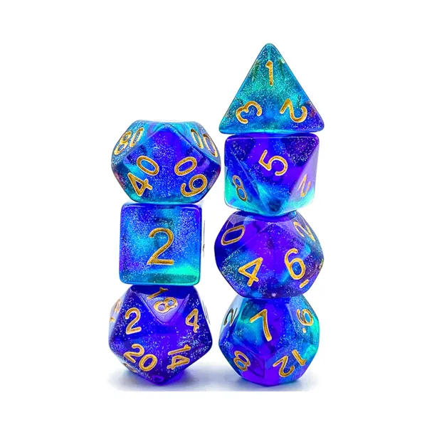 ocean sparkle blue dice