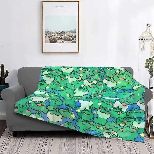 frog print fleece blanket 