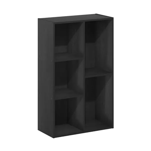Furinno Luder 5-Cube No Tool Assembly Open Shelf, Blackwood