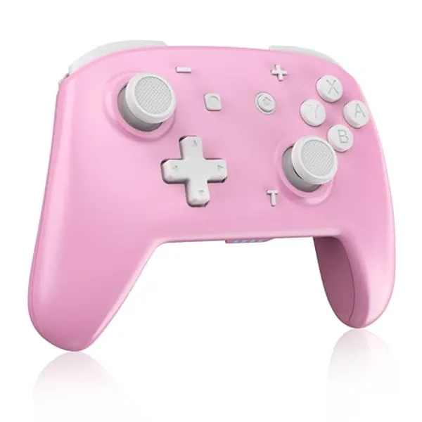 momen Wireless Switch Pro Controller for Switch/Switch Lite/Switch OLED, Pink Wireless Pro Controller with Turbo, Motion, Adjustable Vibration, Wake-Up, Gyro Axis
