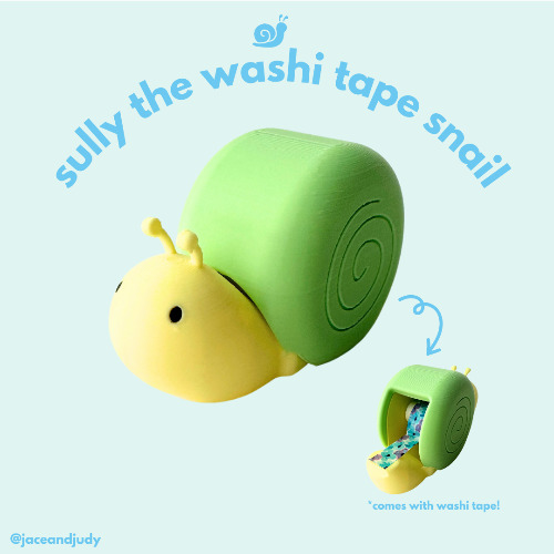 Sully the Washi Tape Snail in Pastel | White and Blue
