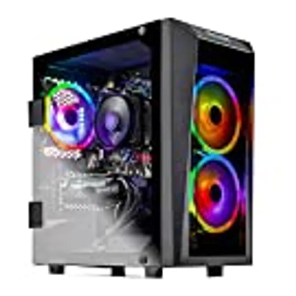 SkyTech Blaze II Gaming Computer PC Desktop - Ryzen 5 3600 6-Core 3.6GHz, GTX 1650 4G, 500G SSD, 8GB DDR4 3200, RGB, AC WiFi, Windows 10 Home 64-bit