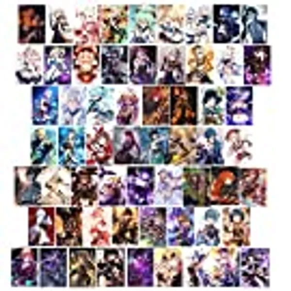 Genshinn Wall Collage Kit,60PCS Genshinn Impact Collage Kit,Genshin Immpact Room Decor,Small Genshin Posters,Room decoration (Genshirn Impact)