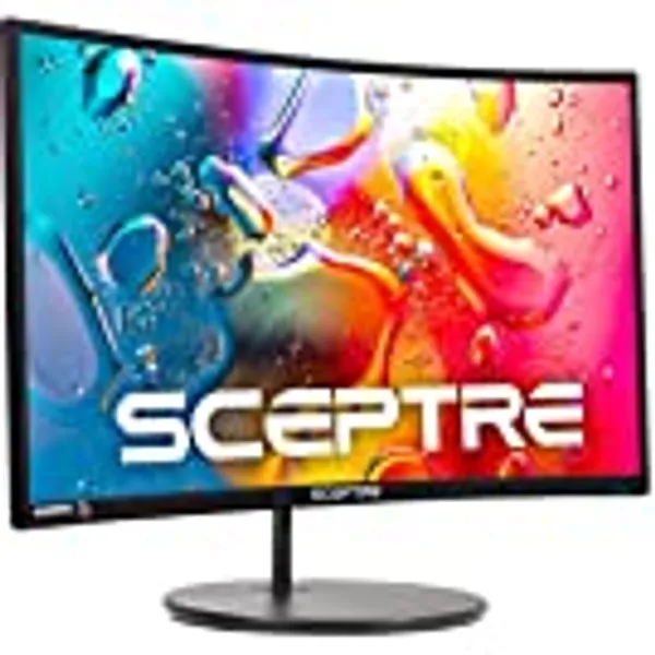 Sceptre Curved 27" 75Hz LED Monitor HDMI VGA Build-In Speakers, EDGE-LESS Metal Black 2019 (C275W-1920RN)