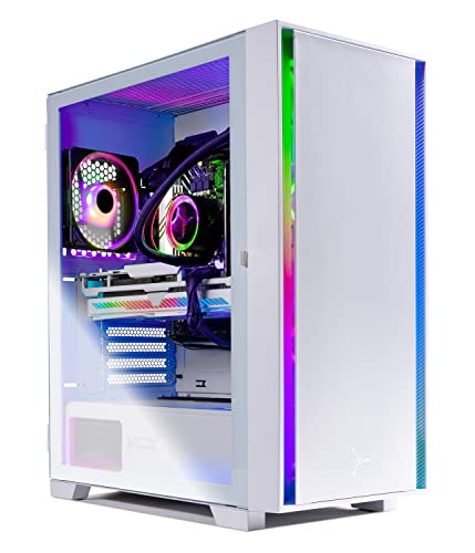 Skytech Gaming Shiva II Gaming PC Desktop – AMD Ryzen 7 5700X 3.4 GHz, NVIDIA RTX 4070, 1TB NVME SSD, 16GB DDR4 RAM 3200, 650W Gold PSU, 240mm AIO, 11AC Wi-Fi, Windows 11 Home 64-bit,White - 5700X | 4070