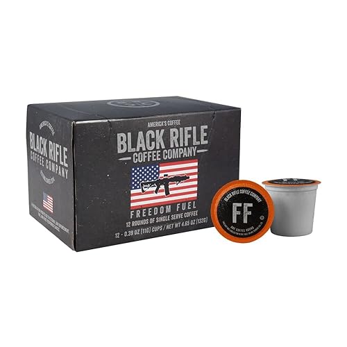 Black Rifle Coffee Company Freedom Fuel (Dark Roast Coffee Pods) Single Serve Pods, Dark and Bold Flavor, Helps Supports Veterans and First Responders, 12 Count - Freedom Fuel (Dark Roast) - 12 Count (Pack of 1)