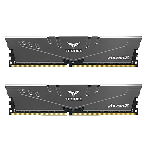 TEAMGROUP T-Force Vulcan Z DDR4 16GB Kit (2x8GB) 3200MHz (PC4-25600) CL16 Desktop Memory Module Ram (Gray) - TLZGD416G3200HC16CDC01 - 16GB(2x8GB) - Gray