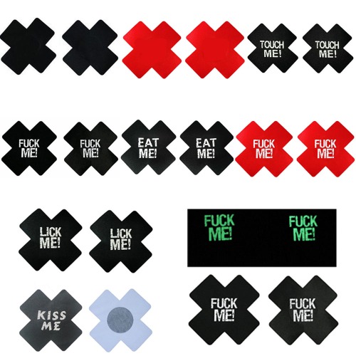 5-Pack Black Red Cross Pasties - 10 PCS / One Size