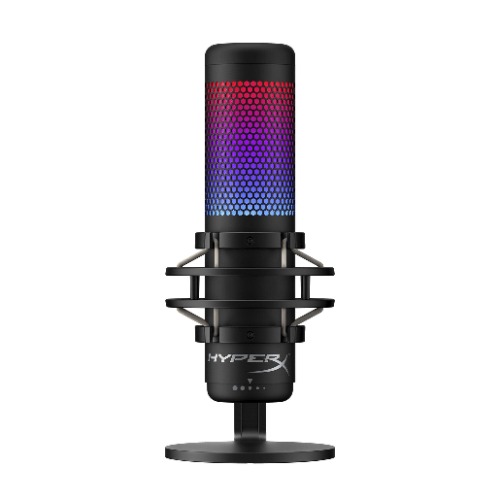HyperX QuadCast S – RGB USB Condenser Microphone for PC, PS4, PS5 and Mac, Anti-Vibration Shock Mount, 4 Polar Patterns, Pop Filter, Gain Control, Gaming, Streaming, Podcasts, Twitch, YouTube, Discord - QuadCast S Black