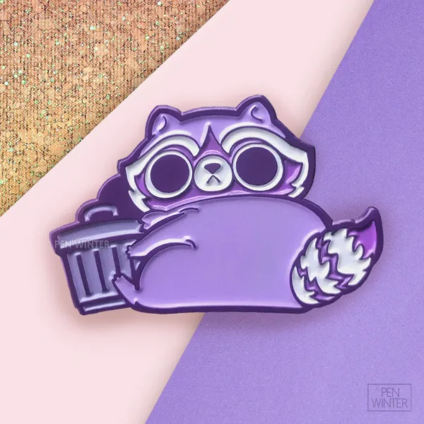 Purple Raccoon Soft Enamel Pin