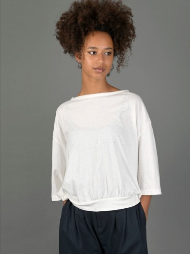 Hemp Organic Cotton Wide Sleeve T-Shirt | OFF-WHITE / L (UK 18-22)