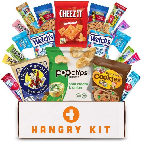 Hangry Kit Mega Care Pack (Fun Kit) - Snack Box Kit - Birthday Snack Box Gift for Adults & Kids -- (20 count) Gift Basket Care Package Ideal for College Students -- Contains Birthday Snacks, Cookies, Chips, Candy. Party Variety Gift Box. - Fun Kit