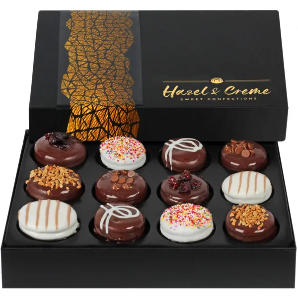 Hazel & Creme Chocolate Cookie Gift Basket - Chocolate Covered Cookies Box - Holiday, Easter, Corporate, Birthday, Sympathy