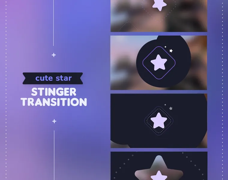 Animated Star Stinger Transition || Cute Twitch Youtube Vtuber Streamer Transition OBS