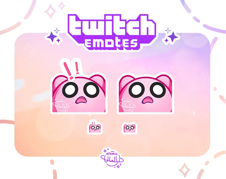 Scared Kirby Twitch / Discord Emote & Badges