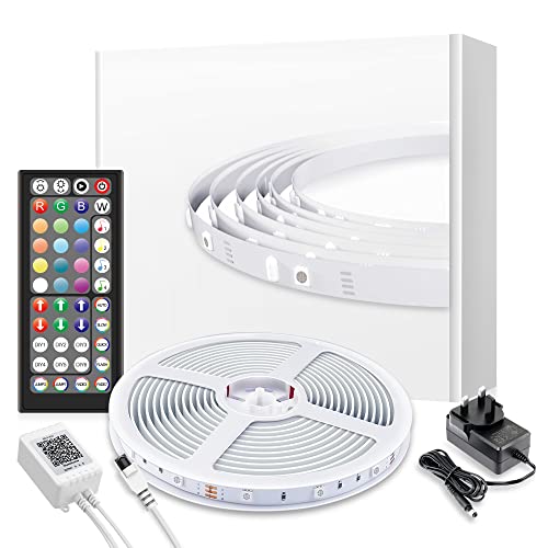 Mexllex LED Strip Lights with Remote 15m, Color Changing LED Lights for Bedroom, 5050 RGB LED String Lights with 44 Keys Remote, Music Sync Strip Lights for Home Bar TV Kitchen Party (1 roll of 15M) - 15M