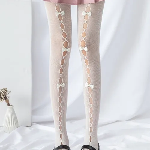  Bowknot Socks Pure Color Classic Lolita Pantyhose