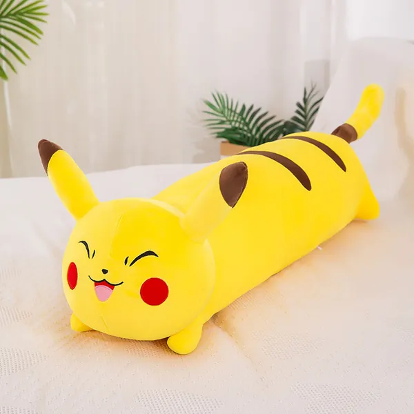 Extended Pikachu Plush Bolster - 43" / 110 cm / Squinty
