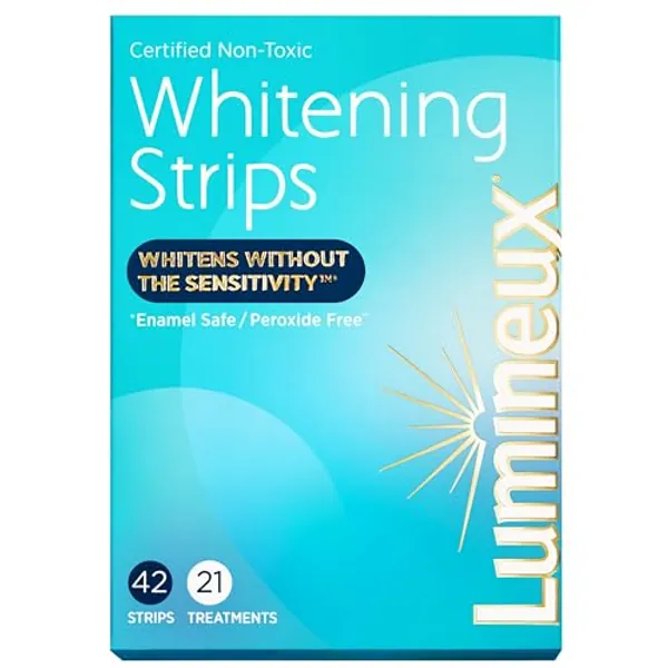 Lumineux Teeth Whitening Strips 21 Treatments – Peroxide Free - Enamel Safe for Whiter Teeth - Whitening without The Sensitivity - Dentist Formulated and Certified Non-Toxic - Sensitivity Free