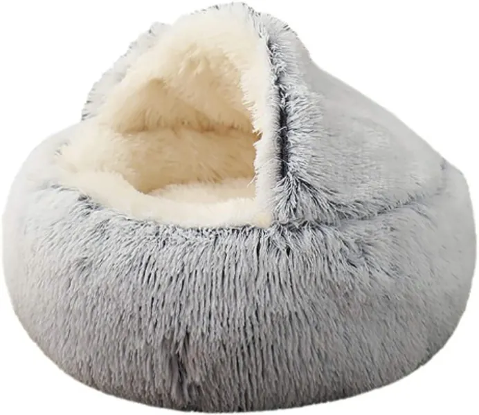 Plush Covered Cat Bed