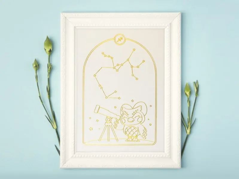 Celeste Stargazing Gold Foil Zodiac Series  Handmade Art | Etsy