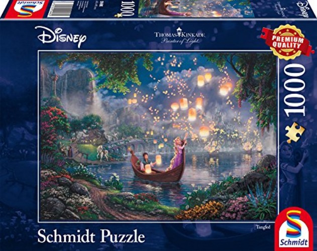 Schmidt Spiele 59480 Disney Rapunzel Thomas Kinkade Repelsteeltje Jigsaw Puzzle, Multi-Colour, 1000 stukjes - Simple