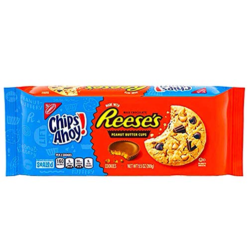 Chips Ahoy! Chewy Chocolate Chip Cookies, Reese's Peanut Butter Cups, 9.5 Ounce (Packaging May Vary) - Chocolate Chip - 269 g (Pack of 1)