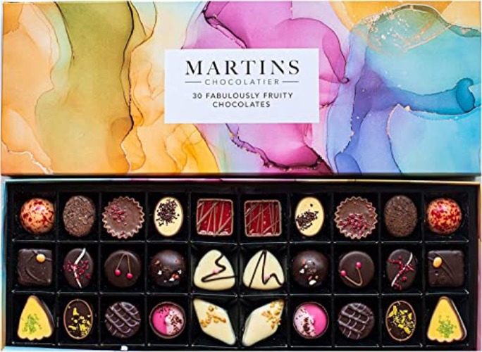Martin’s Chocolatier Fabulously Fruity Collection | Luxury Handmade Chocolate Box | 30 Belgian Chocolates, 15 Assorted Flavours | Ideal Present for Birthdays & Anniversary (360g) - Fabulously Fruity