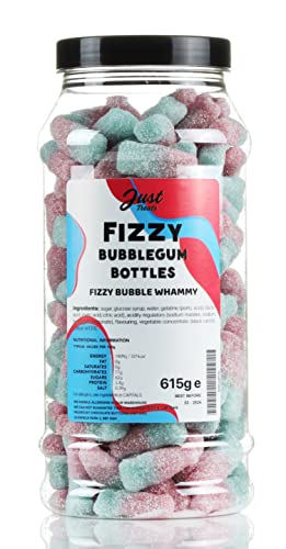 Fizzy Bubblegum Bottles Gift Jar from the A-Z Retro Sweet Shop Collection - 615 g (Pack of 1)